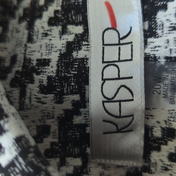 Kasper Plus Size Houndstooth Jacquard Jacket 20 - Picture 11 of 16
